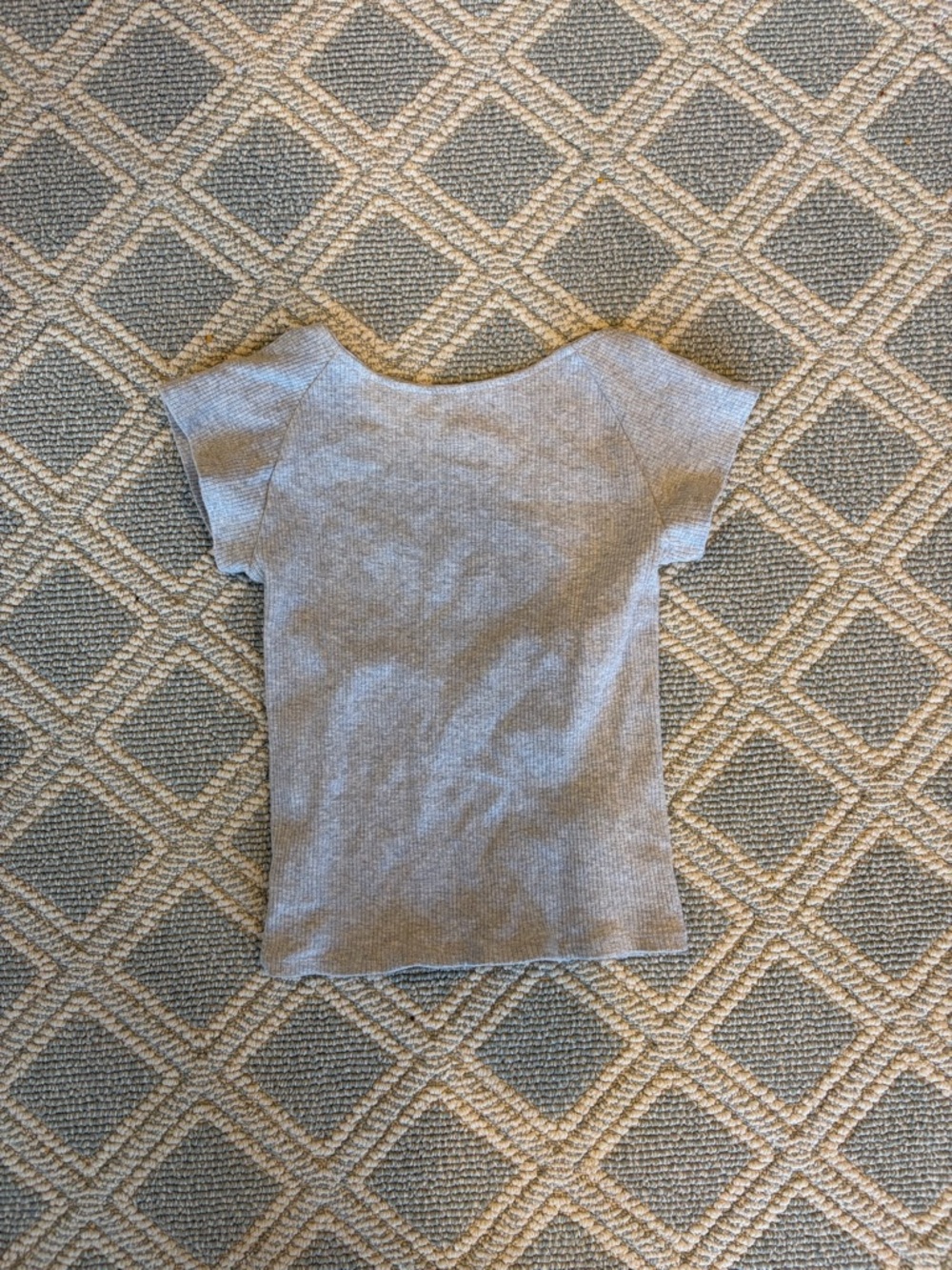 Aerie Ribbed Open Back T-Shirt Medium Heather Gray